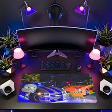 Extra Large Extended Gaming Mouse Pad With Cartoon Character And Racing Car Pattern, Non-Slip Rubber Base, Washable Stitched Edges, Suitable For Gaming Setup, Home Office, Ideal Gift For Gamers, Car Enthusiasts And Design Lovers - View 6