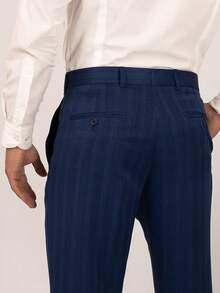 Men's Italian Cut Suit, Blue Check Fabric, Premium Tailoring. For Parties, Work, And Church. - Màu xanh lam - Xem 8