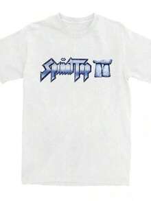 2026 100% Cotton O-Neck Short Sleeve T-Shirt, Slushy Noobz Letter Graphic Print, Casual Fashion Loose Top, Plus Size Up To 6XL, Spring Summer Daily Streetwear Outfit - 白色 3 - 查看 1