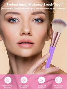5/37PCS Makeup Tools Set Including:25PCS Makeup Brush Set+3PCS Makeup Sponges+3PCS Triangle Powder Puffs+1pc Hairband+2PCS Hand Bowl Strap+2PCS Facial Cleansing Sponges+1pc Makeup Brush Cleaning Tools - Mauve Purple - View 4