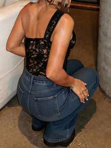 女士极简运动休闲连体裤，黑色 - 黑色 - 查看 2