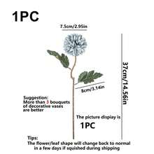 1/5/12pcs Artificial Chrysanthemum Flower Balls, Embroidered Flowers, Wedding Decor, Home Vase Decor, Restaurant/Living Room/Bedroom Floral Arrangement, Bridal Bouquet, Wrist Corsage, Boutonniere, Birthday Party Decor, Valentine's Day/New Year Gift, Autumn Decoration - Dusty Blue - View 3