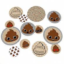 Party 'Til You're Pooped - Poop Emoji Giant Circle Confetti - Large 27 Count - Brown Black White - View 7