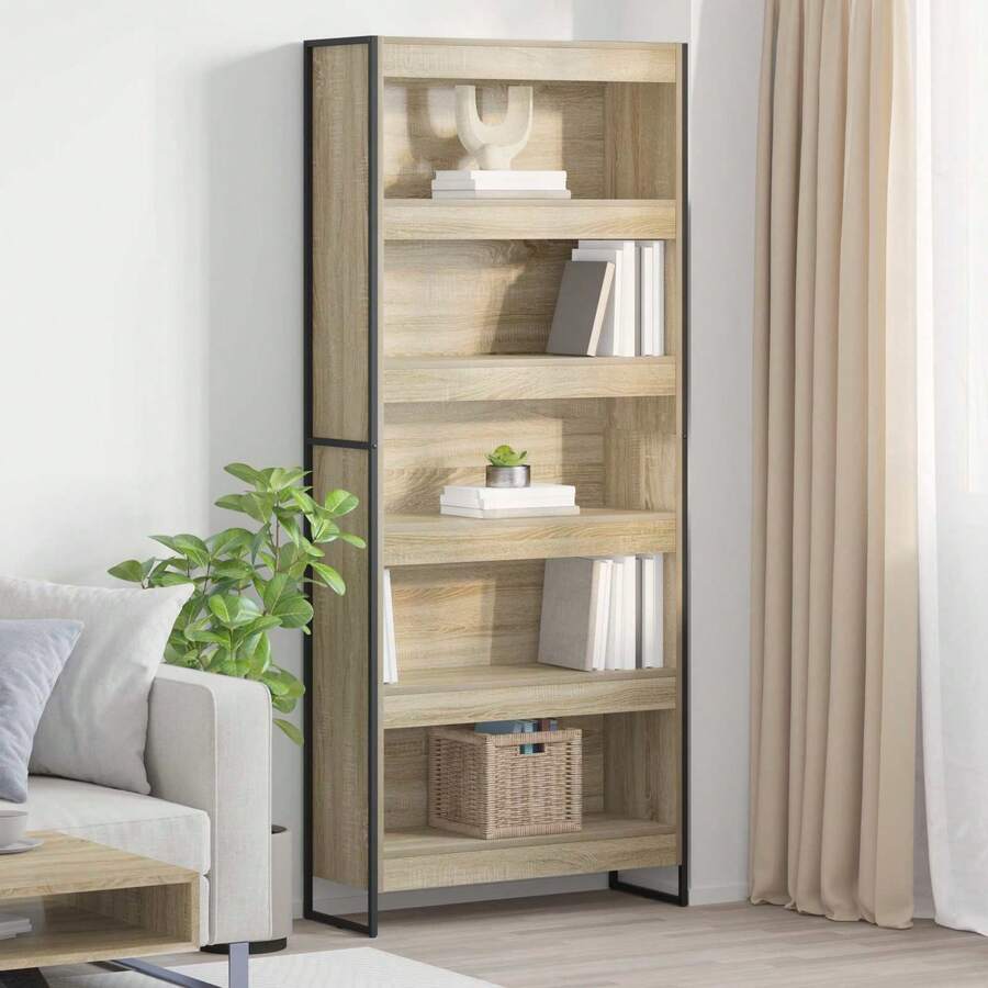 Libreria 2 pezzi Sonoma 80 x 30 x 155 cm Legno composito - Castano - Visualizzare 1