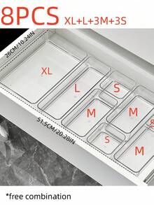 8pcs Transparent Display Trays, Cosmetics & Jewelry Display Tray, Home Desktop Aromatherapy & Key Storage Organizer Tray - Transparent - View 17