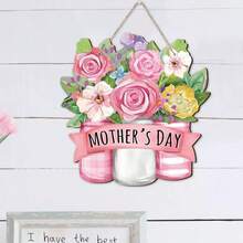 1 Stück "Beste Mama aller Zeiten" Blumenstrauß Acryl Hängeschild - Muttertags Geschenk Wanddekoration - Verschiedenfarbig - Übersicht 4
