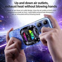 TL26 15W Magnetic Back Clip Cooling Fan Game Cooler, Three-Speed Adjustable, USB-C Interface, No Battery Required, Digital Display Screen, Adjustable Magnetic Base And Spring Clip, Compatible With Android And IOS Systems, With RGB Light Effect - Black - View 2