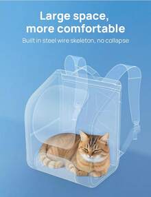 Cat Backpack Carrier, Large Space Cat Bubble Backpack, Breathable Cat Carrier, Shaded Dog Backpack Carrier, Ergonomic 3D Design For Travel, Hiking, Walk, Suitable For Shopping, Car, Vet, Gray - Green - View 3