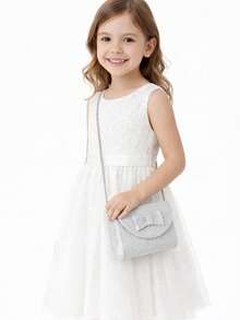 Girls' Handbag With Bow Tie, Cute Style, Modern, Compact And Comfortable - 銀色閃光 - 查看 4