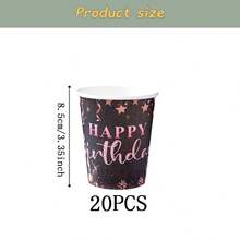 Birthday Party Disposable Tableware Set, 7/9 Inch Party Plates, Disposable Paper Plates, Cups, Napkins, Suitable For Holidays, Weddings, Engagements, Birthdays, Parties, Celebrations - Multicolor - View 7