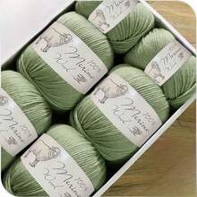 【柔软美利奴羊毛线】6卷100%美利奴羊毛线 | 柔软舒适，适合编织毛衣、围巾、帽子、工艺品 - 总重500克/1.1磅 - A - 查看 30