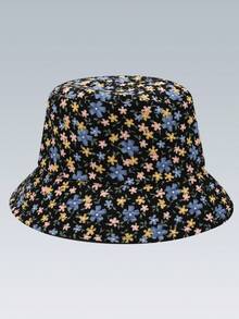 1/2件装 新款欧美数码印花渔夫帽，春秋时尚平顶遮阳帽，复古船形帽 - 燈芯絨印花 - 查看 12