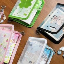 1pc Angel Wings Loose-Leaf Notebook, Student Portable Notebook, A6 Textured Transparent Storage Pouch, Four-Leaf Clover Planner, Large Capacity Storage Bag - Loose-leaf Book - View 5