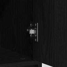 vidaXL Sideboard mit Schublade Eiche Schwarz 80x34x76 cm Holzwerkstoff, Kommode, Schrank, Flurschrank, Anrichte, Küchenschrank, Wohnzimmerschrank - Eiche Schwarz - Übersicht 6