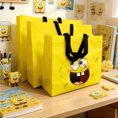 SpongeBob SquarePants Túi tote chủ đề SquarePants, làm từ vải không dệt, túi đựng quà dễ thương, túi không dệt có quai xách, túi mua sắm bằng nhựa nhiều kích cỡ, túi quà và túi mua sắm tái sử dụng, thích hợp làm túi quà cảm ơn, túi quà tặng tiệc tùng và ngày lễ, túi quà bất ngờ lễ hội, hoàn hảo cho mùa tựu trường, đồ dùng học tập, quà sinh nhật, quà tặng tiệc tùng, sử dụng văn phòng, quà tặng trường học, đám cưới, túi bán lẻ, túi mua sắm, túi tote và quà tặng ngày Valentine.