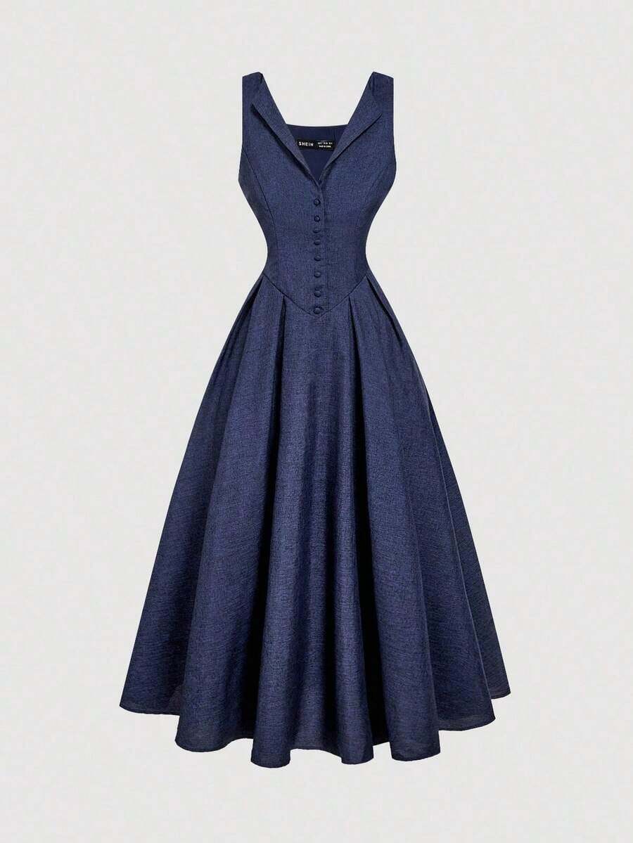 Women Midi Dresses - 海軍藍 2 - 查看 1