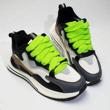 3 Pairs Wide Flat 0.79 Inch Classic Casual Sports Shoelaces - Multicolor - View 6