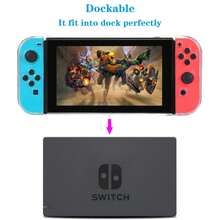 Funda protectora transparente para Nintendo Switch, Switch 2, consola OLED, incluye cubierta protectora de TPU suave antideslizante y carcasa protectora dura de PC, protección integral para la consola de juegos - Ver 4