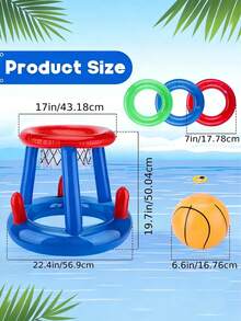 Portable Inflatable Swimming Pool Basketball Hoop Set, Inflatable Water Basketball Hoop With Ball, Fun Water Game, Suitable For Adult Family Entertainment, Outdoor Leisure, Summer Party, Beach, Lake - Multicolor - View 6