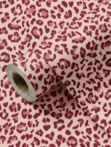 17.32英寸 x 393.7英寸 时尚豹纹PVC装饰壁纸，防水乙烯基自粘壁纸，DIY即撕即贴壁纸，黄色豹纹图案，适合卧室装饰 - 彩色 - 查看 2