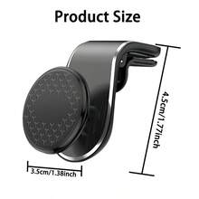 Magnetic Car Air Vent Mount, Strong Magnetic Attachment Stable & Shock-Proof, 360° Rotation Multi-Angle Adjustment, Vent-Mounted No Space Occupied, Multi-Scenario Applicable, One-Hand Operation For Navigation & Video Watching - A - View 3