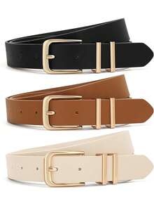 Bộ 3 món gồm váy ngắn và thắt lưng cho nữ - Thắt lưng da PU cho nữ - Nhiều màu - Xem 1