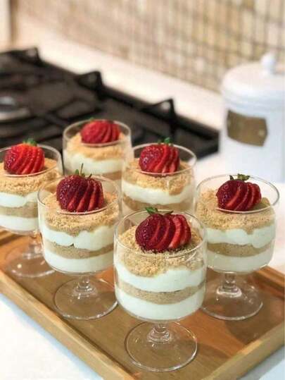 Bộ 10/5 cốc đựng mousse tráng miệng, cốc nhựa 150ml dùng để trang trí, tiệc sinh nhật, đám cưới, ngày lễ, cốc làm bánh tái sử dụng.