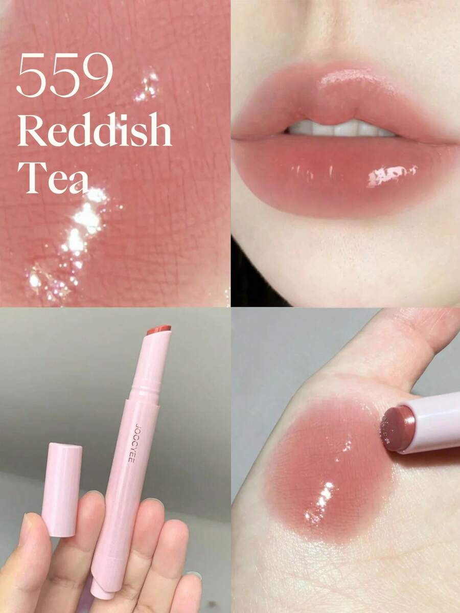 Son môi JOOCYEE Lasting Glossy Rouge Flowing Into Spring, Luminous Lips Limited Edition, màu nude dưỡng ẩm như gương, lâu trôi, dễ thoa, không gây khô môi, không lem, tạo vẻ ngoài trang điểm thời trang cho phái nữ. - 559 Trà đỏ - Xem 1