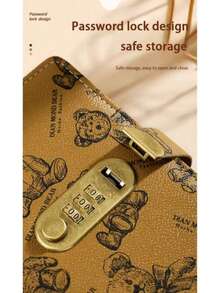 Hộp tiết kiệm tiền 1 chiếc, có thể chứa 100 tờ tiền giấy, kèm ví đựng tiền xu và sổ tiết kiệm, thiết kế ngộ nghĩnh, có thể đựng tiền mặt, phong bì, thời trang và tiện dụng, dung tích lớn, có khóa quay số, có thể dùng làm album ảnh/album đựng tài liệu 3 vòng. - Nhiều màu - Xem 6