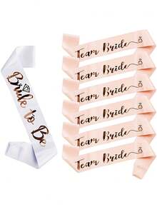 Bridal Shoulder Straps, White/Champagne Color Bridal Decor, Bridesmaid Decorative Sash, Elegant Wedding Decor Shoulder Straps, Bridal Shower Decorations, Bridal Shower Shoulder Straps, Suitable For Bachelorette Party, Prom And Wedding Celebrations, Perfect For Bridal Shower, Decor, Party Supplies - Multicolor - View 7