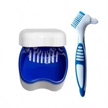 Dental Prosthesis Fixation Cleaning Set, Fixation Cleaner Box, Toothbrush, Double-Sided Toothbrush, Multi-Layer Bristles, Denture Cleaning, European Dental Prosthesis Cleaning Box, Dental Prosthesis Box With Invisible Fixation, Dental Prosthesis Cleaning Box With Double Layer And Filter, Denture Box, Travel Set. Back To School, Mother's Day, Father's Day Gift Ideas. - Multicolor - View 13