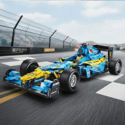 Sweetie Reborn Carrinho Corrida F1 Azul Blocos Montar Legal Racing 1698pçs