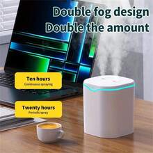 Máy tạo ẩm dung tích lớn 2000ml, máy khuếch tán tinh dầu trong nhà với khả năng phun sương mạnh mẽ, đèn LED trang trí, làm ẩm không khí, khử mùi, tạo sương nano, sử dụng nguồn USB (không cần pin), thích hợp cho gia đình, văn phòng, du lịch và ô tô. - Nhiều màu B - Xem 7