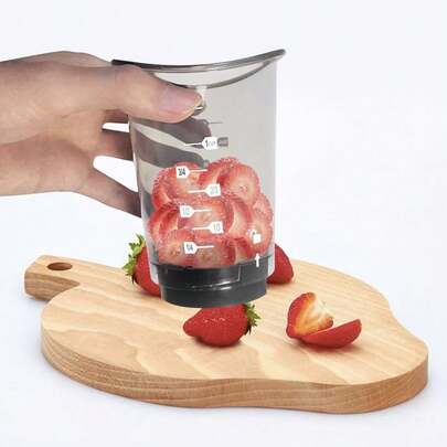 Strawberry Slicer | Egg Slicer | Multifunctional Compression Vegetable Chopper, Quick And Easy Manual Fruit Mincing Kitchen Tool With Slicing And Dicing Blades