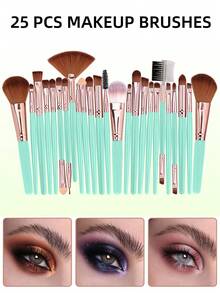 45PCS Makeup Tools Set Including:25PCS Makeup Brush Set+3PCS Makeup Sponges+3PCS Mini Makeup Sponges+3PCS Triangle Powder Puffs+9PCS Mini Air Cushion Powder Puffs+1pc Makeup Brush Cleaning Tools+1pc Multi-Functional Zipper Toiletry And Cosmetic Bag Waterproof - Multicolor - View 2