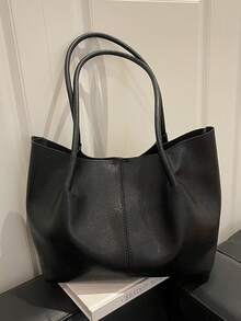 Túi xách kiểu dáng lười biếng Niche Design, mẫu mới về, túi đeo vai thanh lịch tối giản dành cho người đi làm. - màu đen - Xem 6