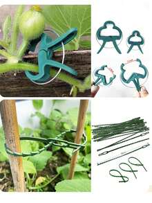 Bộ 31 kẹp buộc cây ngoài trời, kẹp cố định cây hoa, kẹp làm vườn/kẹp trồng cây/kẹp nhựa dùng cho cây cà chua. - / - Xem 10