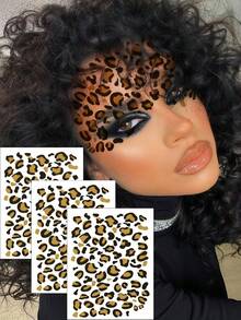 1/3pcs Leopard Print Temporary Tattoo Stickers, Sexy Adult Women Leopard Pattern Tattoo Stickers, Suitable For Halloween, Cosplay, Party, Festivals And Other Occasions - Multicolor - View 5