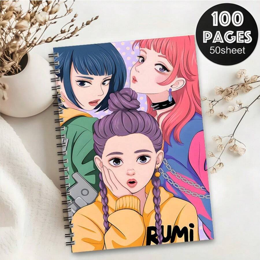 1pc Spiral Notebook, 100 Durable Spiral Bound Pages, Suitable For Study, Work And Note-Taking, High-Quality Paper Material, Sketchbook, Premium Paper, Gift For Shoppers, Study Planner, Themed Diary, Notebook. Suitable For All 4 Seasons - A5 - View 1