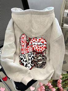 Sudadera de moda con estilo 365t para mujer, con hombros caídos, para el Día de San Valentín - Blanco - Ver 1