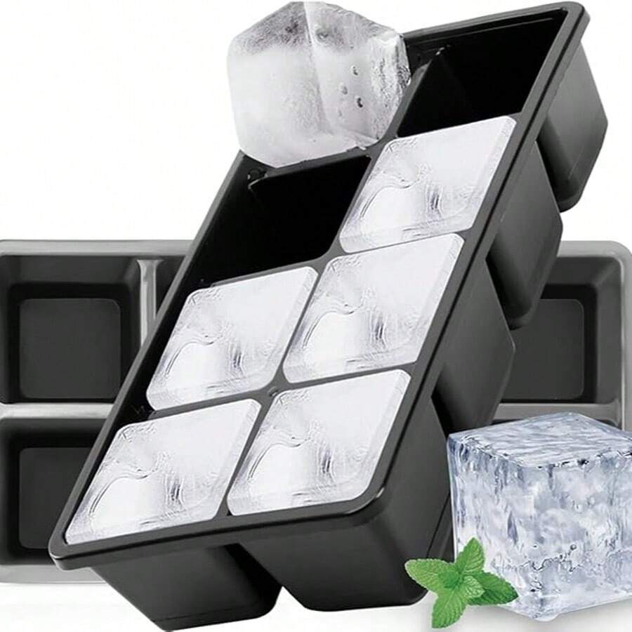 Lidded Ice Cube Tray - Large Silicone Ice Cube Mold, Fits In Freezer, Suitable For Whiskey, Cocktails, And Juice Large Cubes - Multicolor - View 1