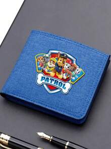1pc Paw Patrol Cartoon Printed Short Canvas Wallet Zipper Wallet Denim New Ultra-Thin Design Birthday Gifts - Multicolor - View 10