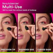 Beautyblender® | Original Pink Beauty Blender Makeup Sponge, Super-Soft Foam Easily Blends Foundations, Powders & Creams, Made In USA, Reusable, Washable, Streak Free Application, Vegan, Cruelty Free - Micro Mini Black 2-Pack - 查看 5