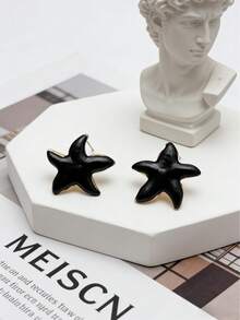 1 Pair Women's Fashionable And Fresh Ocean-Themed Star-Shaped Earrings. Ideal For A Fresh, Vacation, Or Girly Look. Perfect For Summer And Beach Vacations. Easter Gift. Mother's Day Gift. - Starfish - View 5