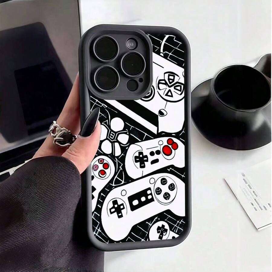 1 chiếc ốp lưng điện thoại TPU chống sốc dày dặn, họa tiết vân máy chơi game, tương thích với iPhone 17 Pro Max, 16 Pro Max, 16 Pro, 16, 16 Plus, 11, 15 Pro Max, 14 Pro Max, Galaxy, Honor, X7B, X8B, S24, S24U, 23U, A55, A54, A13, A14