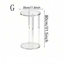 C 形亚克力透明饮料桌，适合小空间，迷你马提尼饮料边桌，适用于客厅和卧室 - 透明 - 查看 15
