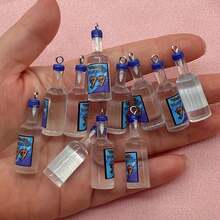 5/10 piezas Colgante de botella de vino de resina, accesorios para hacer joyas DIY como aretes, collares, llaveros - Multicolor - Ver 9