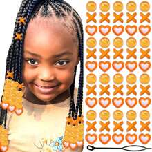 60pcs Colorful Cute Plastic Hair Beads Decorative Braids Accessories DIY Set, High Quality Soft Rubber, Noiseless, Painless, Lightweight, Suitable For Girl And Girls To Create Fashionable Hairstyles, Girls Hair Accessories - Multicolor - View 9