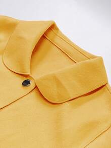 Áo khoác cardigan dài tay cổ ve lật kiểu dáng thanh lịch châu Âu và Mỹ dành cho nữ mùa thu đông, áo khoác len trơn màu phong cách Pháp thường ngày, thích hợp mặc hàng ngày. - gừng - Xem 5