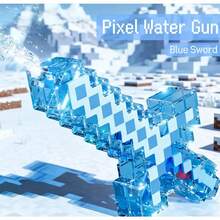 Pistola de agua con diseño de píxeles - Pistola de agua a presión - Rociador de agua - Juguete de verano - Juguete para fiestas de verano - Regalo de cumpleaños - Regalo perfecto - Coleccionable - Multicolor - Ver 11